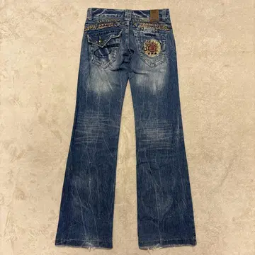 y2k 00s RED PEPPER 부츠컷 데님 자수 W26 플레어