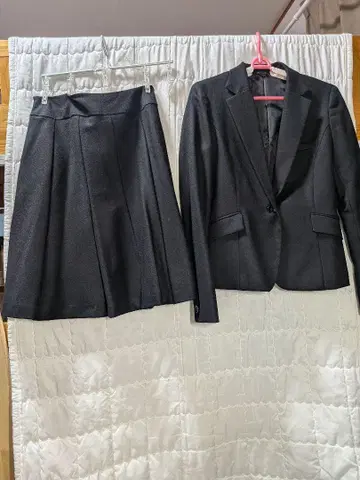 블랙 수트 스커트, 팬츠 셋업