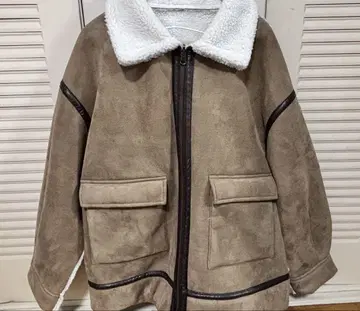 무스탕 코트 쉘 옷깃 베이지 겨울 코디 왕홍