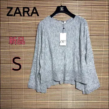 새상품 [ZARA] 알파카 혼방 니트 그레이 S 보트넥 루즈핏