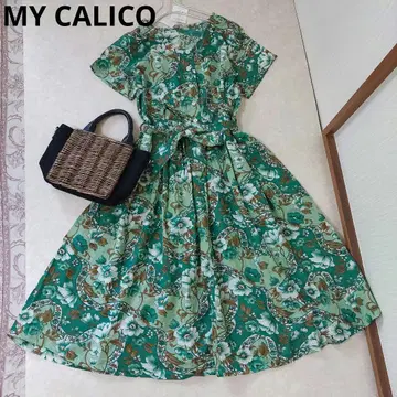 새상품 MY CALICO A라인 원피스 꽃무늬 면 100% 인도산 하자품