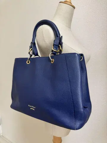 사만다 타바사 2way 토트백 천연 가죽 네이비 참 포함