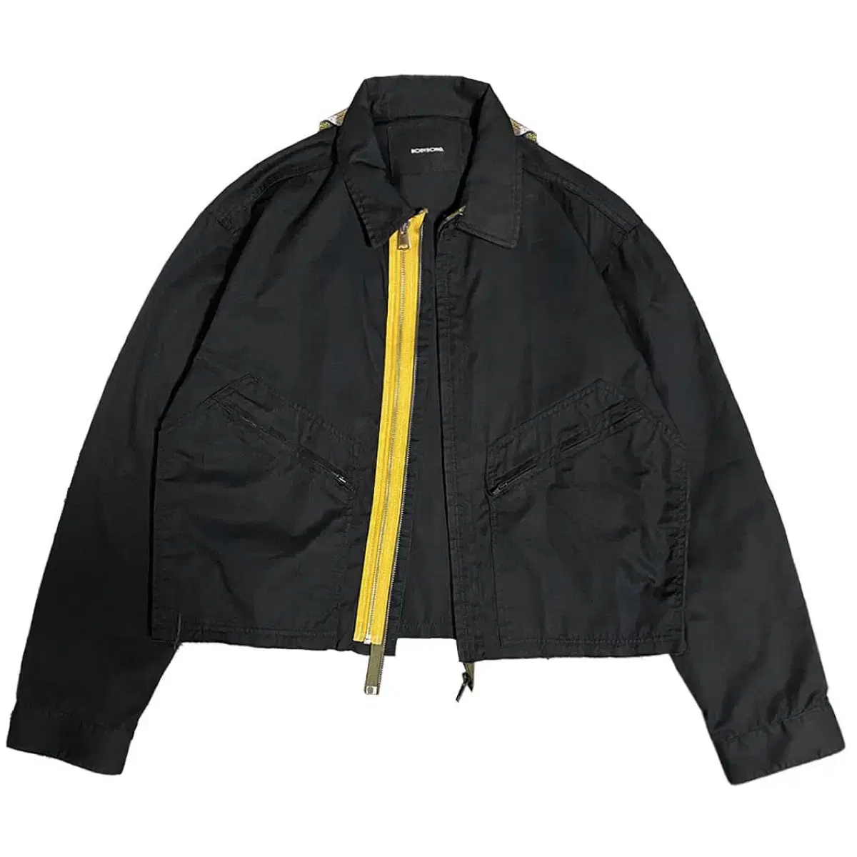 Bodysong Twin Fastener Crop Jacket Black