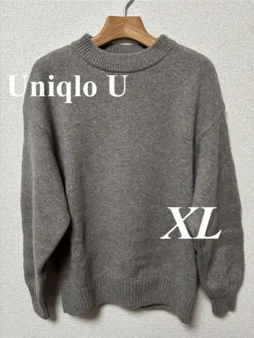 [ 유니클로 U ] 레어 프리미엄 라무 로 게이지 스웨터 XL 베이지