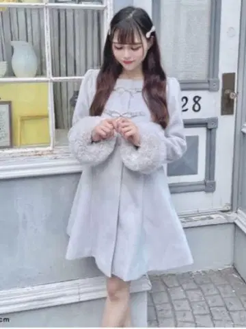 evelyn 아이스 그레이 롱 코트