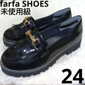 미사용급 la farfa SHOES 통굽 비트 로퍼 24cm 블랙