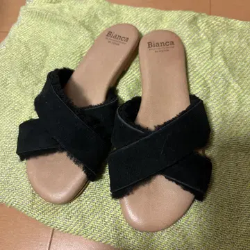 BIANCA 퍼 샌들 38