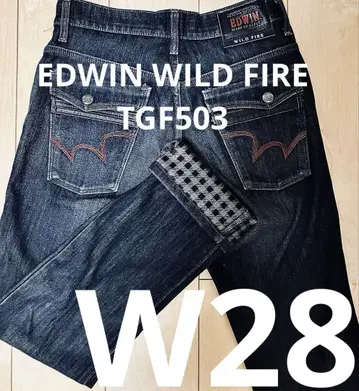 EDWIN TGF503 와일드 파이어 다크 네이비 스트레치 청바지 W28