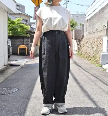 Ordinary fits 제임스 팬츠 데님 블랙 0