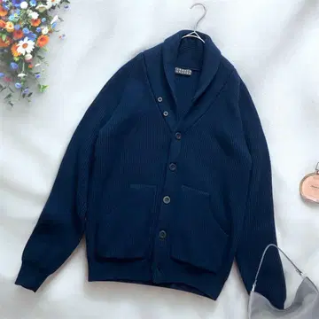 [BARNEYS NEW YORK] 니트 가디건 네이비/네이비 두꺼운 원단