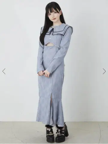 앙크루즈 레이스 세일러 카라 원피스