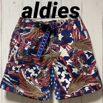 aldies 올 패턴 숏팬츠 자수 로고 아웃도어 M 사이즈
