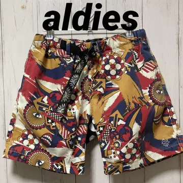 aldies 올 패턴 숏팬츠 자수 로고 아웃도어 M 사이즈