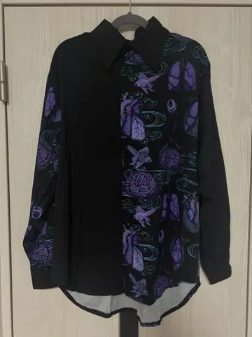 ACDCRAG 를치수 아지메 셔츠 미착용품 블랙 x 퍼플