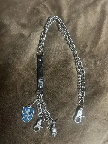 사자 문장 부착 지갑 체인