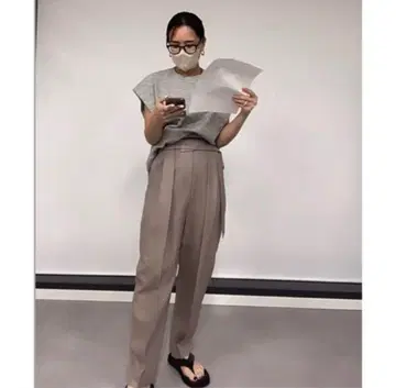 lohen 로헨 배럴 팬츠 베이지 38