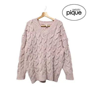 gelato pique 아란 V넥 풀오버 핑크
