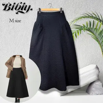 bibiy. JOANNE SKIRT 롱 스커트 블랙 M 퀼팅