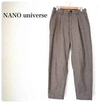 NANO universe 울라이크 헤링본 턱 테이퍼드 팬츠 M