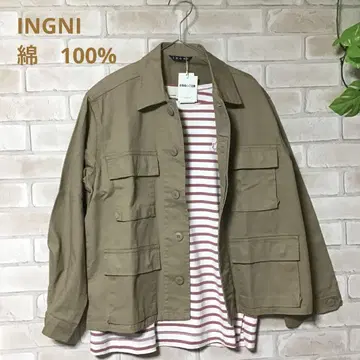 택 포함 새상품 INGNI 면 소재 자켓 베이지 M 사이즈 포켓 4개