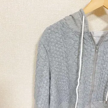 그레이 집업 후드티 L