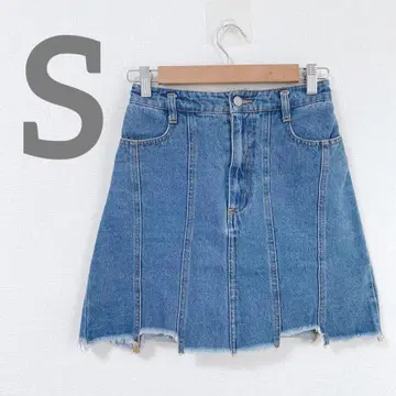 [Heather] 데님 미니 스커트 숏 컷팅 S 사다리꼴