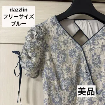 dazzlin 다즐린 개더 오픈 레이스 원피스 블루