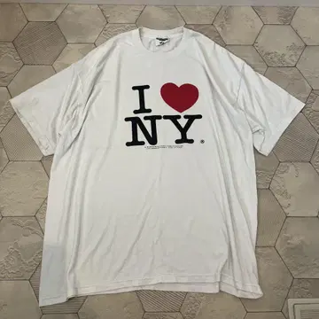 90s I LOVE NY JERZEES 빅 로고 프린트 T셔츠 XL