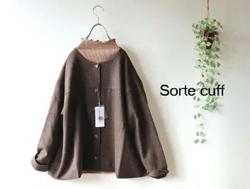 새상품 할인*Sorte cuff 브라운*헤링본 노카라 자켓41