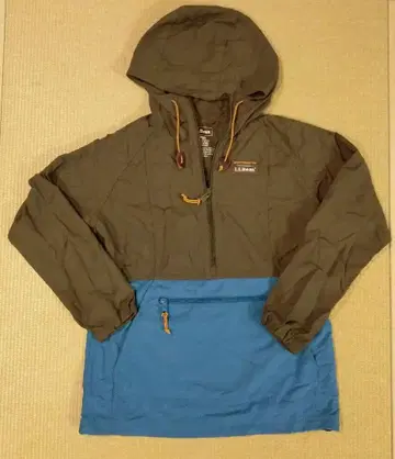 LLBean 후드 부착 후드티 S REG 올리브 그린/블루