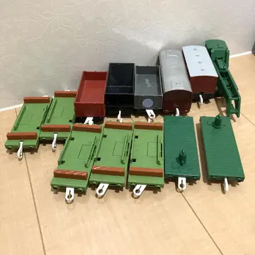 정리 프라레일 토마스 크레인 자동차 탑재 화차 그린 대차 화물 열차 세트