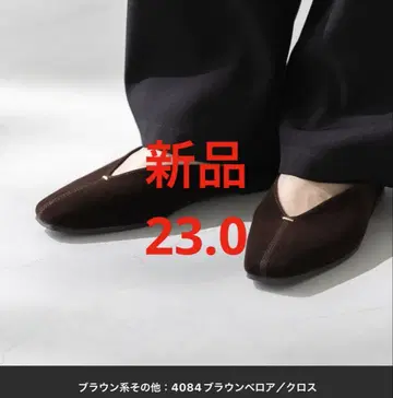 새상품 welleg 브라운 V컷 골드 악센트 펌프스 23.0