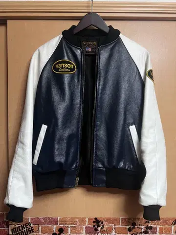 vanson 반손 가죽 자켓 바시티 자켓 사이즈 40