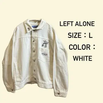 LEFT ALONE 데님 자켓 L 사이즈 화이트