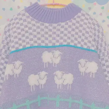 vintage 양 패턴 팬시 스웨터 USA 레트로 구제 의류 spank