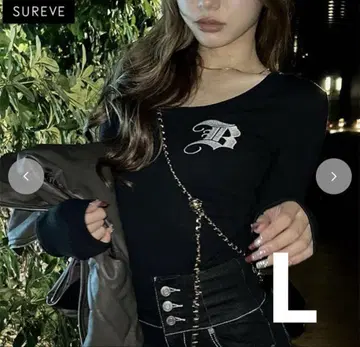 아베일 L 사이즈 블랙 리브 풀오버 SUREVE x Shoko 새상품