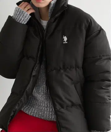U.S. POLO ASSN. 블랙 다운 자켓 F 사이즈