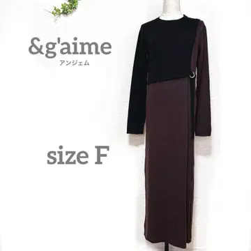 [ &g'aime ] 앙제므 니트 원피스 [ F ] 롱 타이트 슬릿