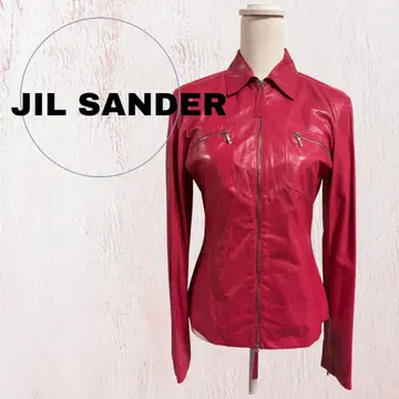 JIL SANDER 빈티지 핑크 가죽 자켓