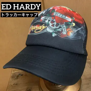 DON ED HARDY 메쉬 트래커 캡 블랙