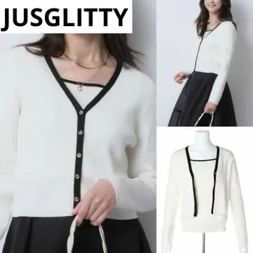 JUSGLITTY 스프링 V 가디건 앙상블