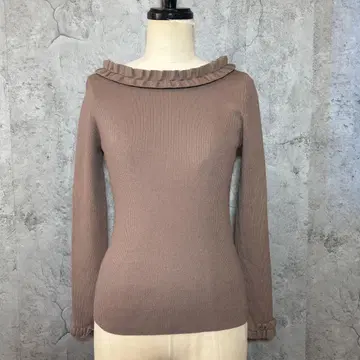 M-PREMIER COUTURE 프릴 리브 니트 풀오버