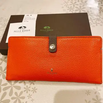 PELLE BORSA 오렌지 가죽 장지갑