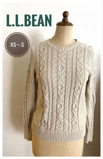 L.L.Bean 엘엘빈 여성용 케이블 니트 면 S