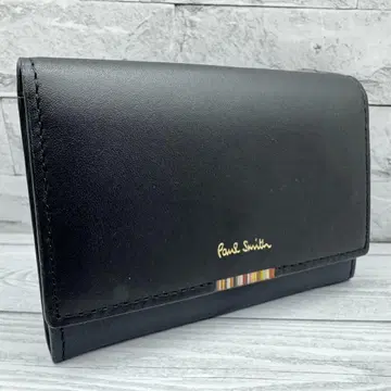 [ 새상품급 ] Paul Smith 바이컬러 명함지갑 가죽 블랙 네이비