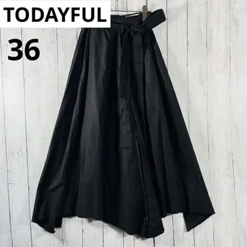투데이풀 todayful 롱 스커트 맥시 길이 변형 블랙 36