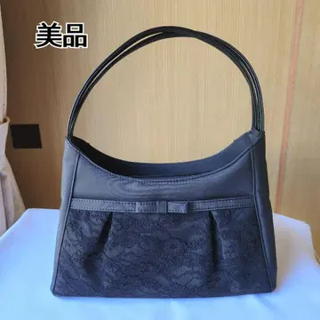 새상품급 레이스 패턴 리본 블랙 포멀 관혼상제 핸드백 여성용