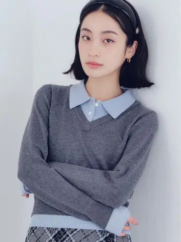 셔츠 레이어드 니트탑