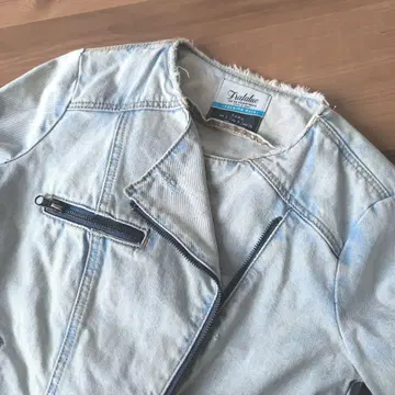 새상품 ZARA 라이트 블루 데님 자켓 라이더 자켓 S