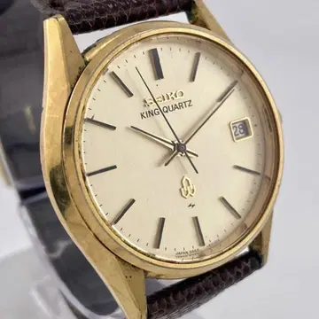 [ 작동 ] SEIKO 킹 쿼츠 골드 손목시계 남성용 데이 새상품 배터리